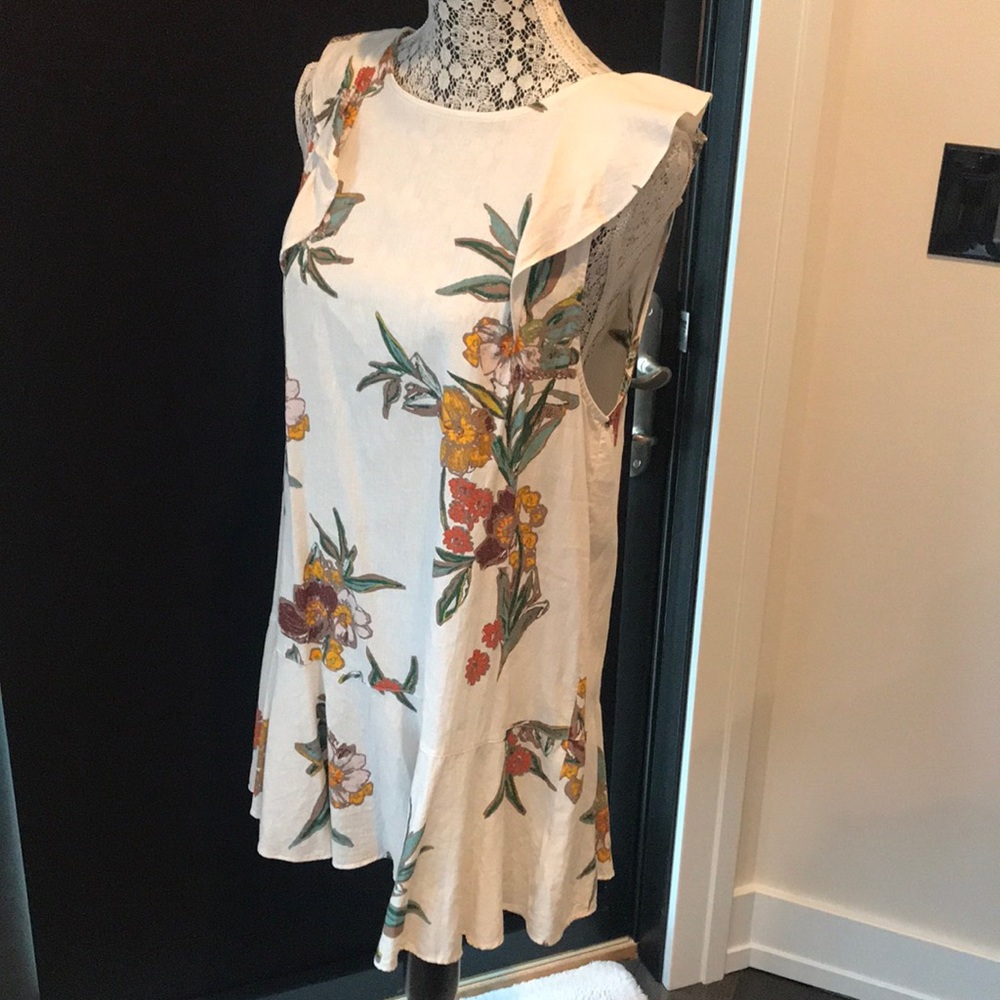 Free people linen floral boho sun dress